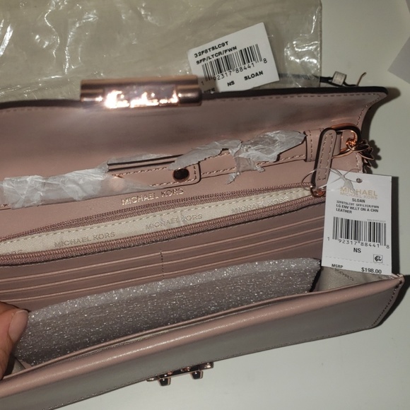 NWT Michael Kors Sloan Lrg Wallet Chain Crossbody - Picture 2 of 5